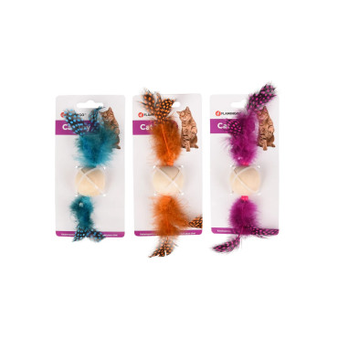 Träkula med fjädrar i blandade färger