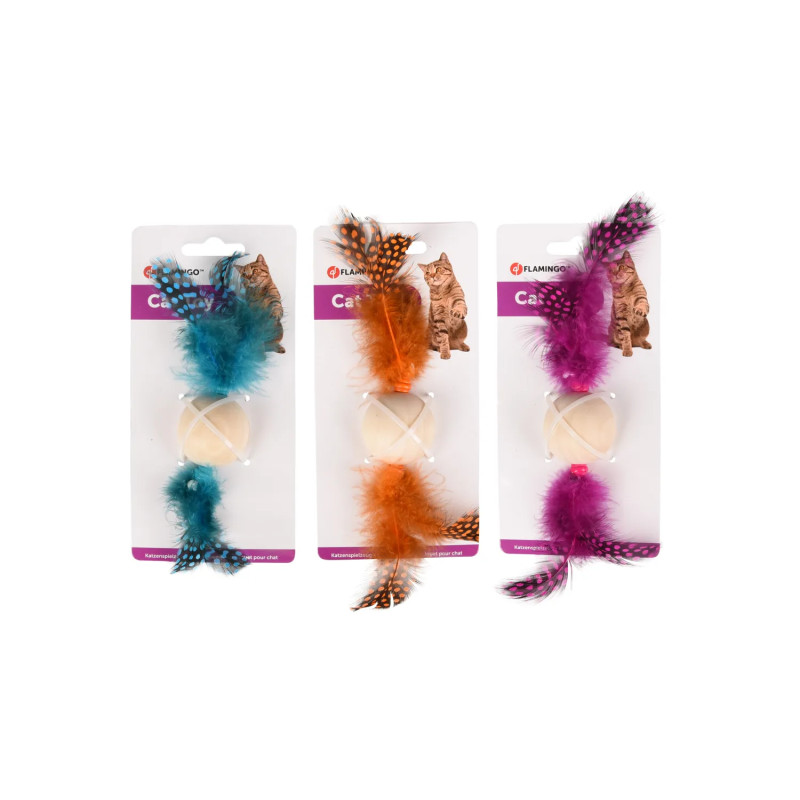 Träkula med fjädrar i blandade färger