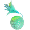 Boll med rep och fjäder fiskfjällsmönstrad - Grön/Silver