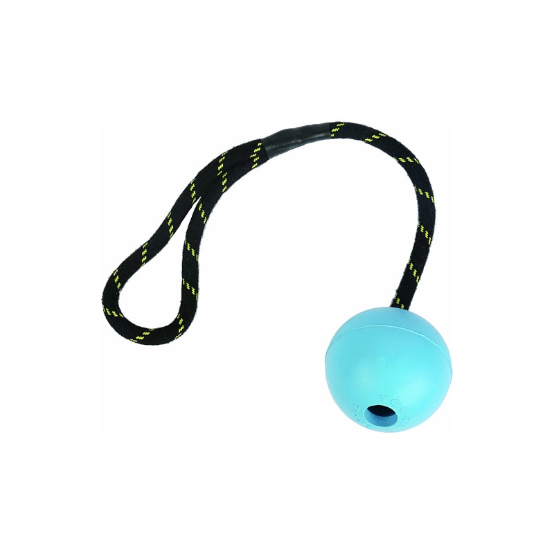 Massiv gummiboll med snöre som flyter - 5 cm