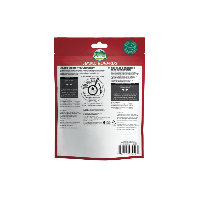 Simple rewards baked treats with cranberry