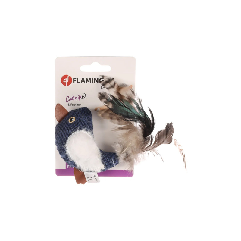 Fågel med kattmynta och fjädrar