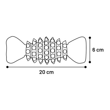 Gummiben med piggar Naturgummi - Medium