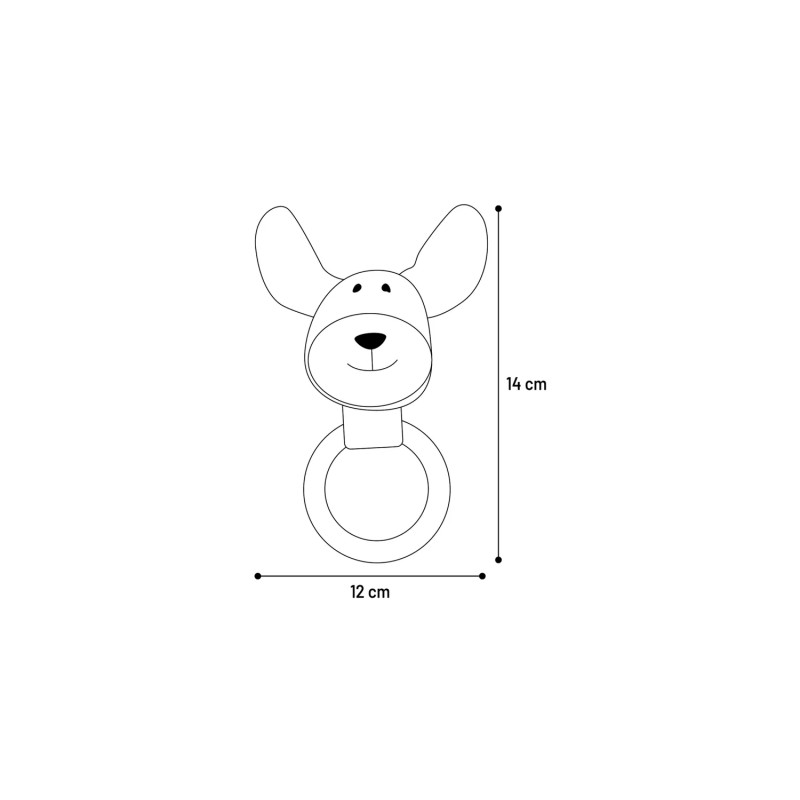 Gummring med plyschhuvud och pip