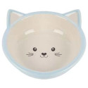 Kattskål i keramik - Blå/Vit