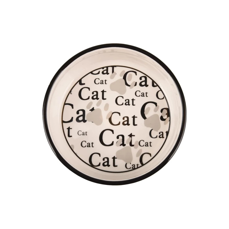 Kattskål i keramik, med mönster - 16 cm