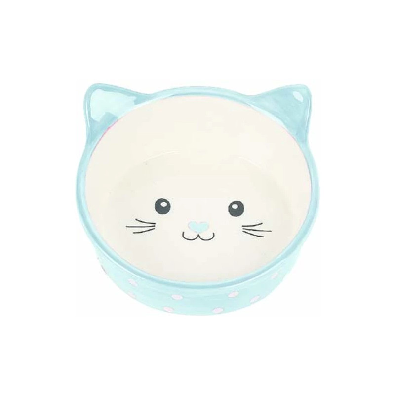 Kattskålar i keramik - Blå/Vit