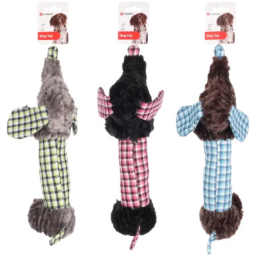 Tax i plysch med rutiga detaljer och pip