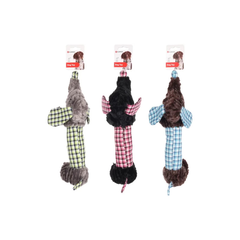 Tax i plysch med rutiga detaljer och pip