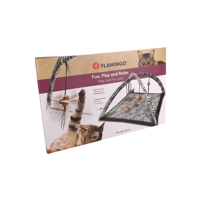 Lekmatta för katter - Zebra mönstrad plysch