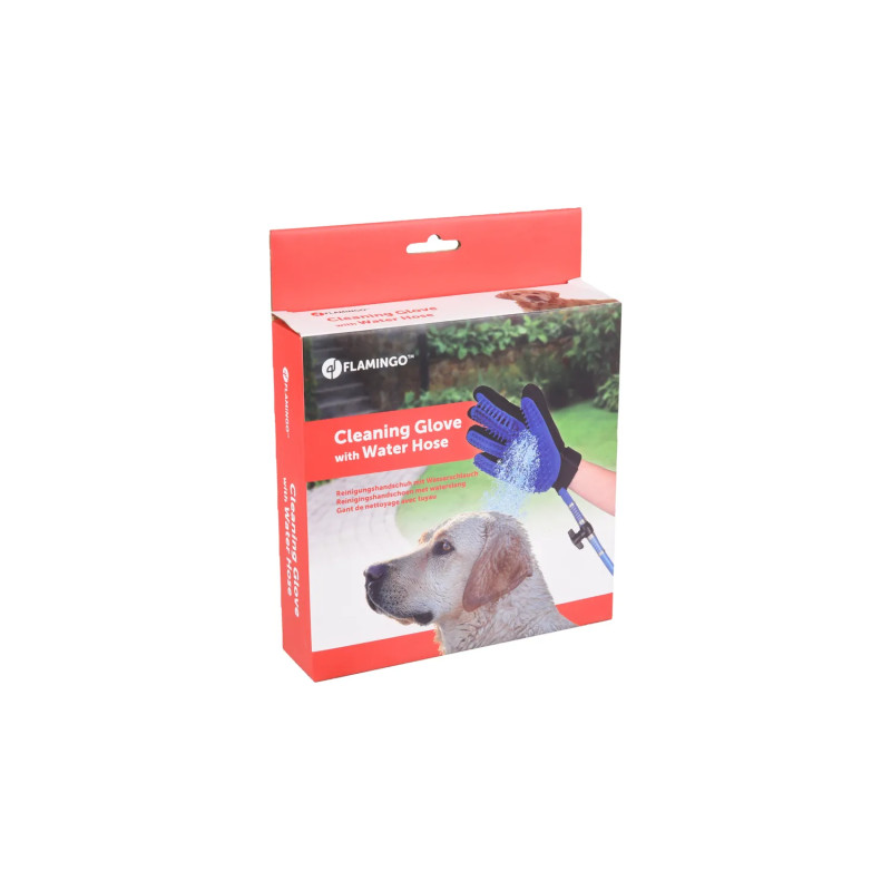 Groominghandske 5 fingrar med vattenslang