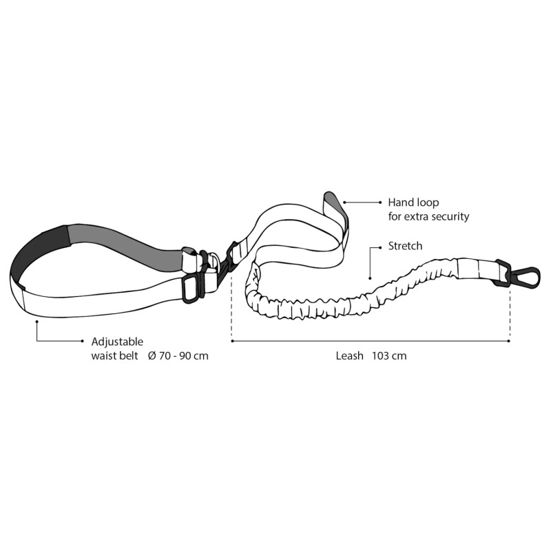 Joggingkoppel Reflex med stretch och handtag - Medium
