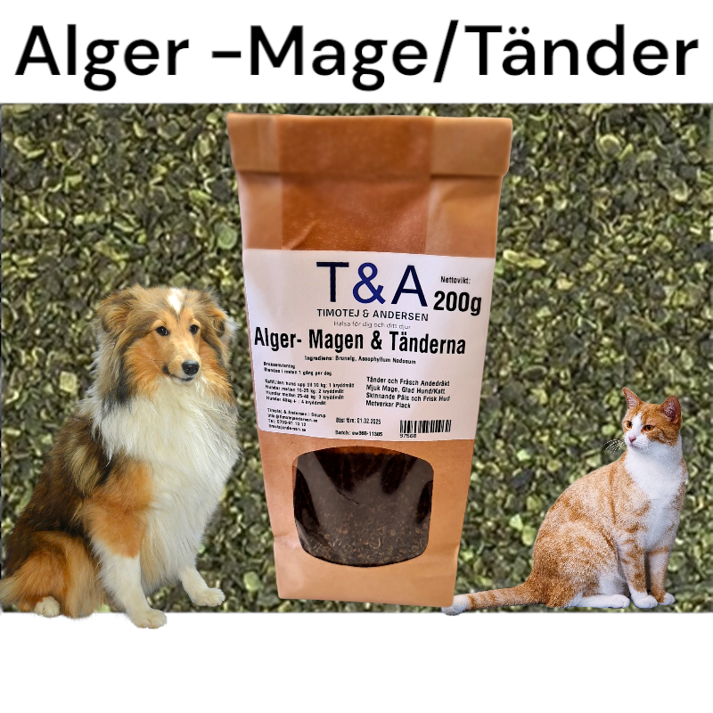 Alger - Naturens Dubbla Gåva (200gr): För Magen & Tänderna hos Din Hund & Katt.