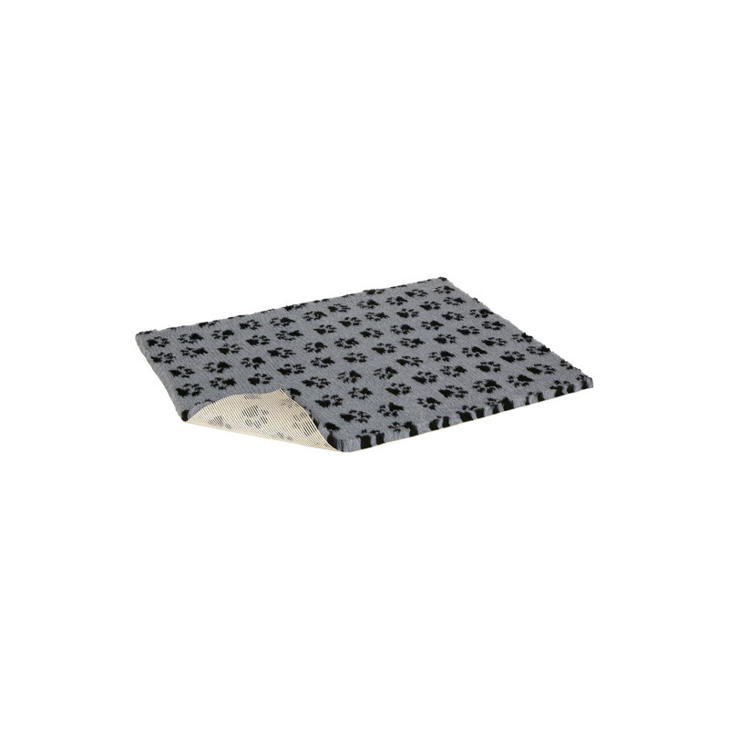 Vetbed non-slip grå med svarta tassar 75 cm x 10 m Halvrulle