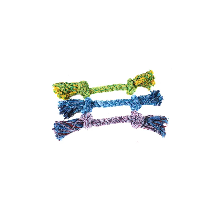 Flossrep med 2 knutar 3st olika färger som är grön, blå och lila