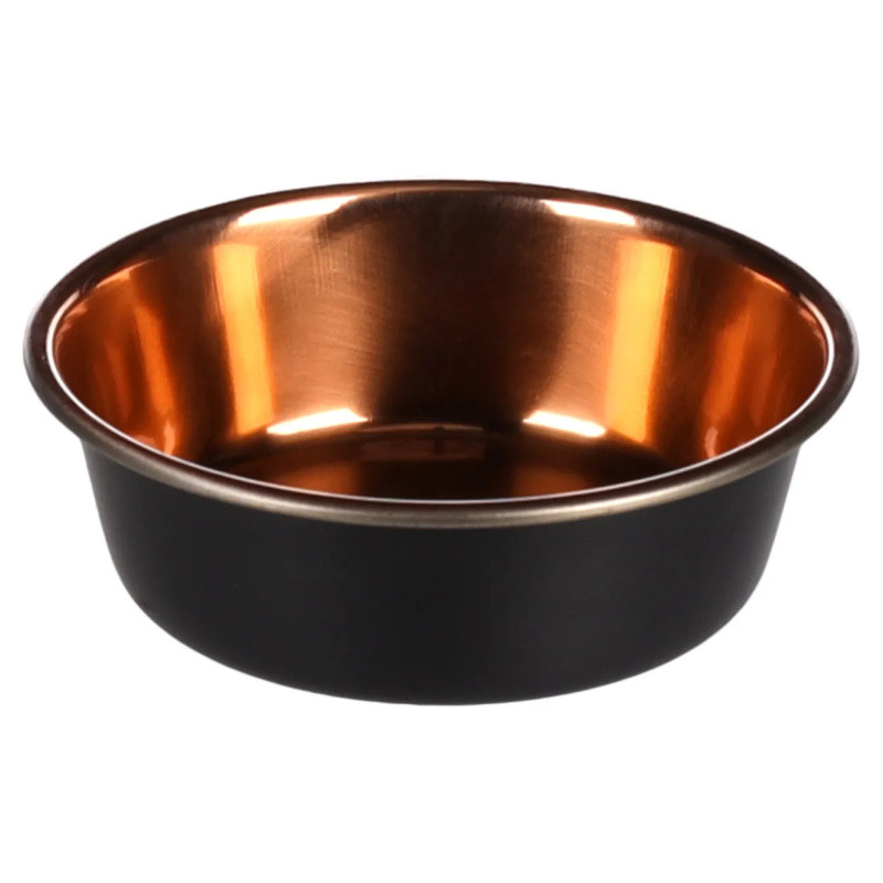Rostfri hundskål - Svart/Koppar