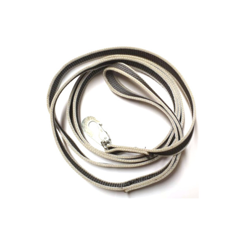 Gummerat koppel med handtag - 220 cm Silver & Svart Antiglid