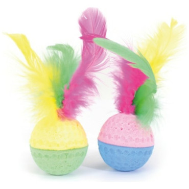 Skumgummiboll med fjädrar i 2-pack