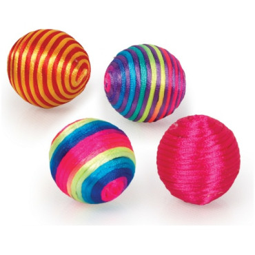 Boll klädd med glansiga trådar 4-pack, 4 CM