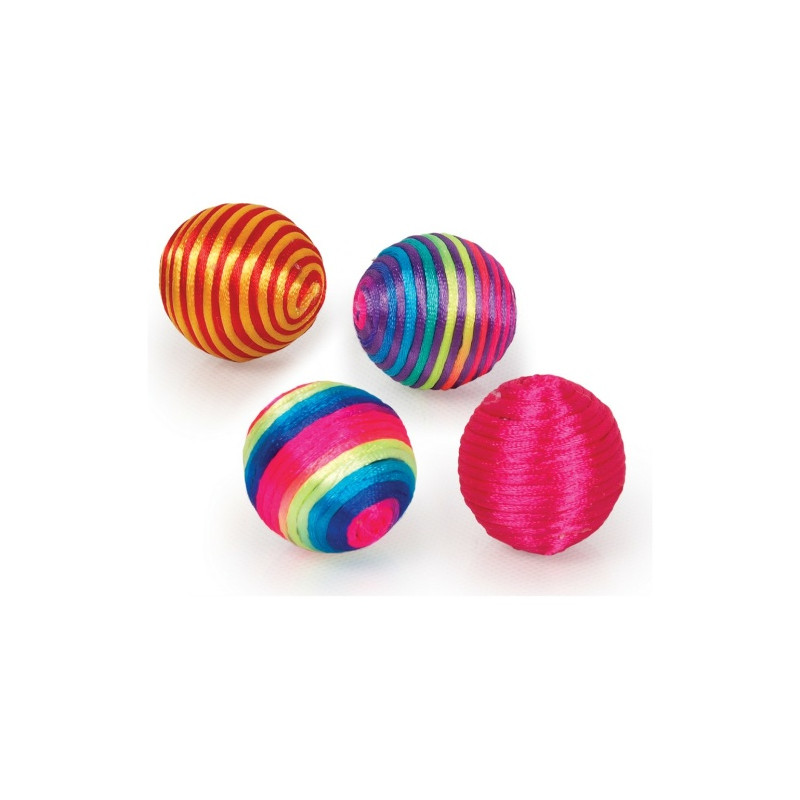 Boll klädd med glansiga trådar 4-pack, 4 CM