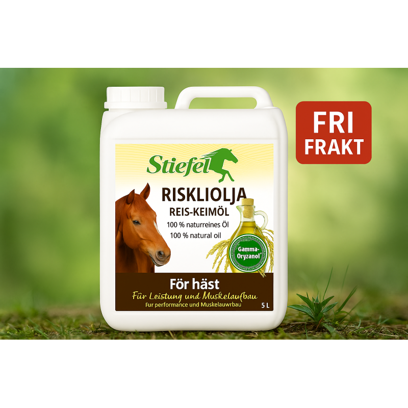 Riskliolja 100% för häst – Naturlig kraft för muskler, energi och hälsa