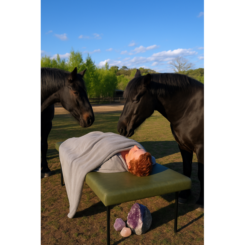 Healingmeditation med Häst & Kristaller i Blentarp – 45 minuter för djup återhämtning