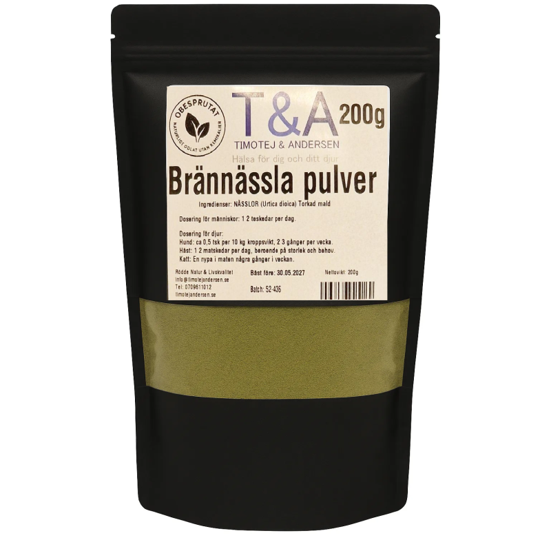 Brännässla pulver 200g – Naturlig näringskraft från T&A