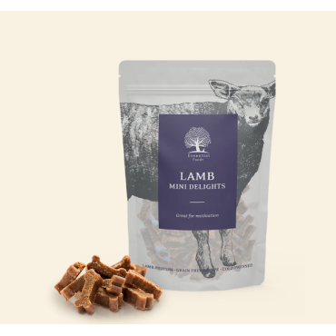 Essential lamb Mini Delights, Hundgodis, 100g