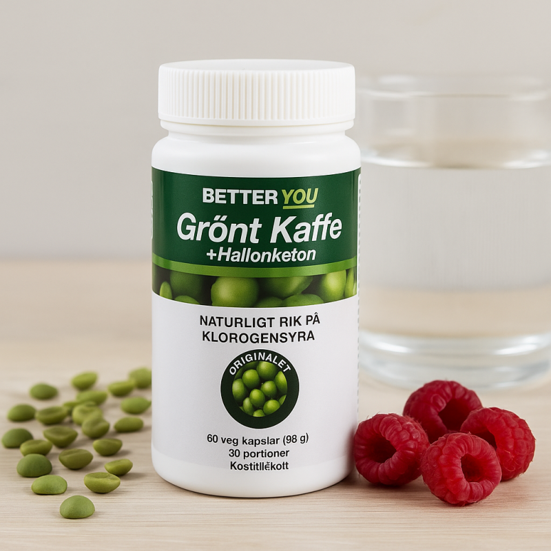 Grönt Kaffe + Hallonketon 60 kaps