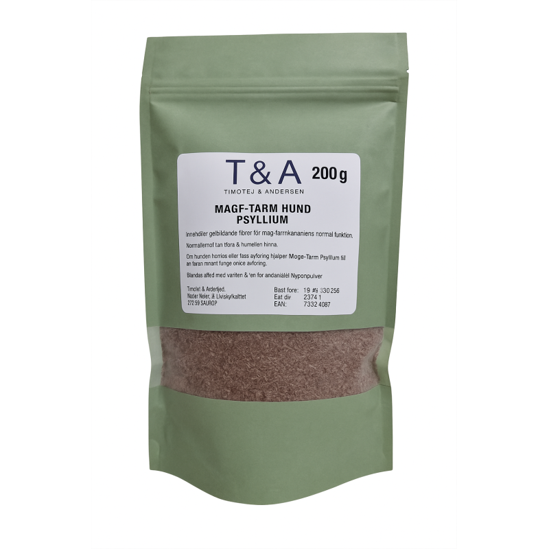 Mage-Tarm Hund – Psylliumfrö 200 g T&A