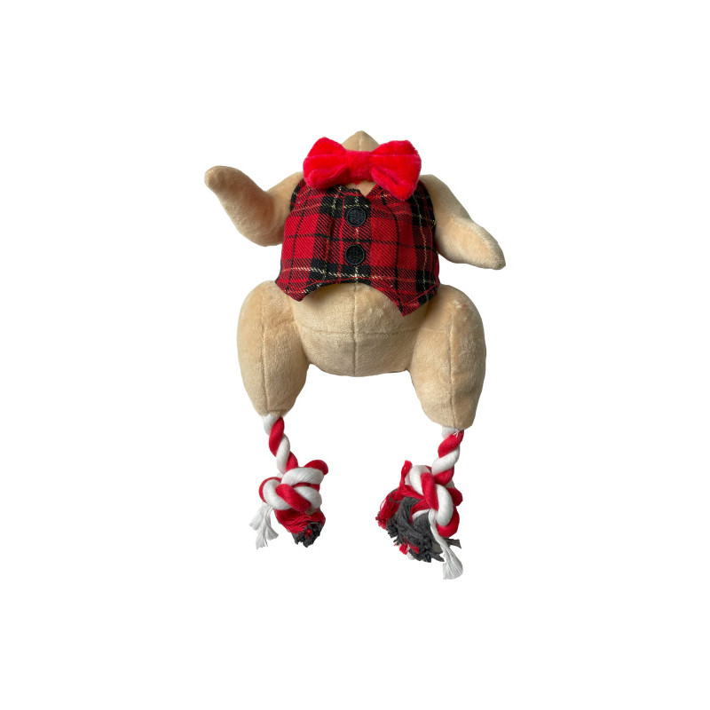 Julkalkon i plysch och floss