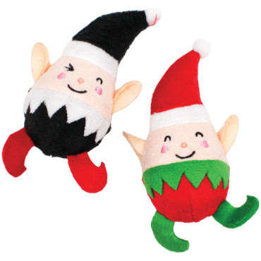 Naughty & Nice Elf – kattleksak i jultema, 15 cm