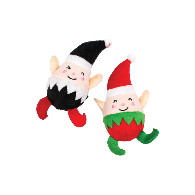 Naughty & Nice Elf – kattleksak i jultema, 15 cm