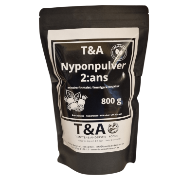 Nyponpulver T&A - 2:ans malning (mindre finmalet, kornig struktur)