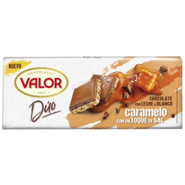 Valor Dúo Mjölk & Vit Choklad Karamell Havssalt 170 g