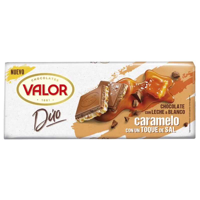 Valor Dúo Mjölk & Vit Choklad Karamell Havssalt 170 g