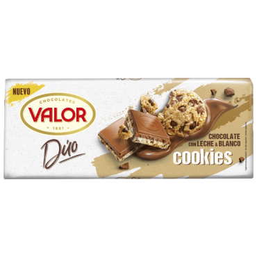 Valor Dúo mjölk & vit choklad med cookies 170 g