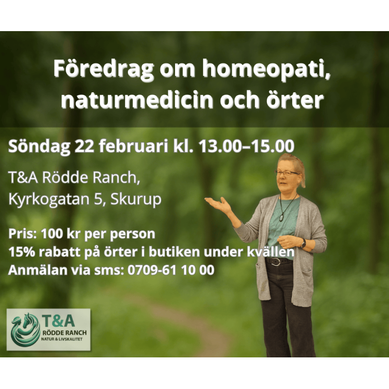 Föredrag om homeopati, naturmedicin och örter- Söndag 22 februari