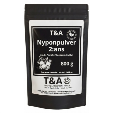 Nyponpulver T&A - 2:ans malning (mindre finmalet, kornig struktur) Paketpris