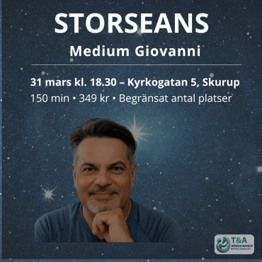 Storseans med Medium Giovanni – 31 mars kl. 18.30 i Skurup.