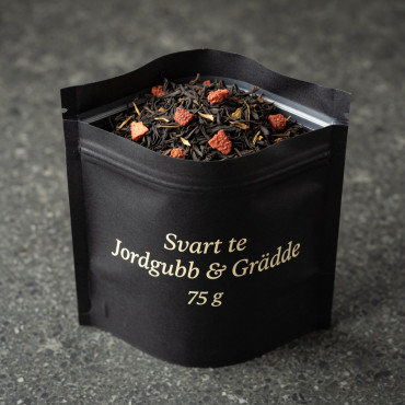 Svart te Jordgubb & Grädde