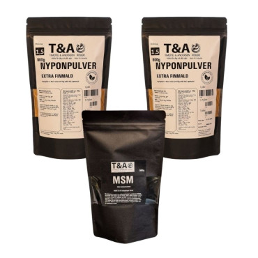 Paketpris: Nyponpulver och MSM för hälsa och energi (500g msm+2x800g nypon)
