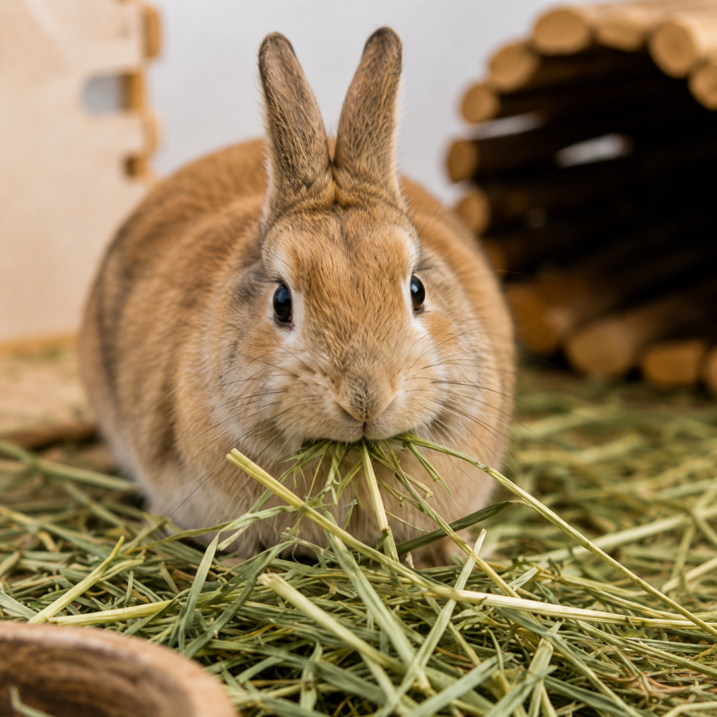 kanin äter timotejhö naturlig kost smådjur