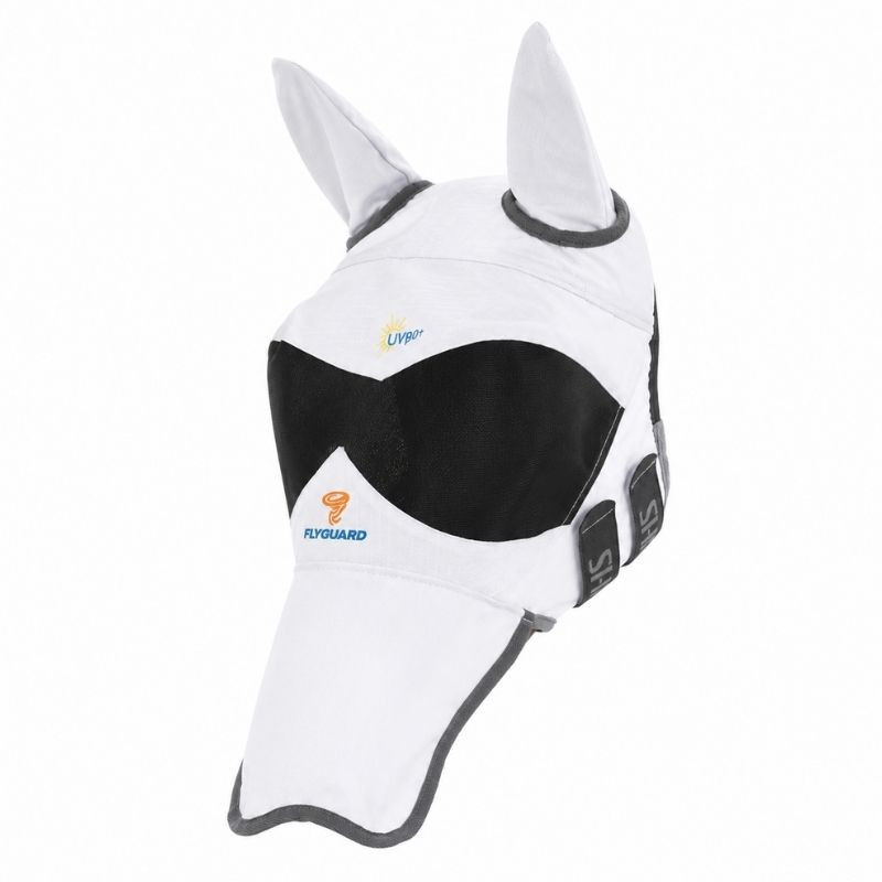 FlyGuard Sun Shade flughuva med nos och UV-skydd för solkänsliga hästar