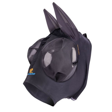 FlyGuard Stretch flughuva med öron för häst Black Jet