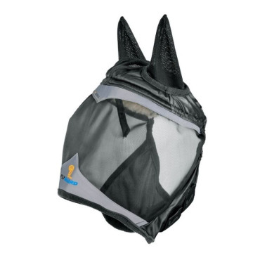 FlyGuard Fine Mesh flughuva med öron och pannluggshål i färgen Black Jet