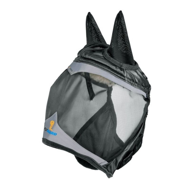 FlyGuard Fine Mesh flughuva med öron och pannluggshål i färgen Black Jet