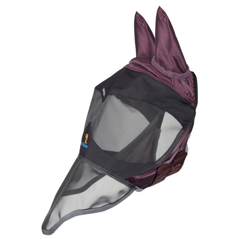 FlyGuard Deluxe flughuva med nosdel och finmaskig mesh i Black Cherry