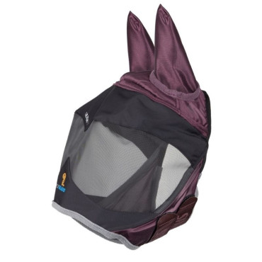 FlyGuard Deluxe flughuva med öron och extra ögonutrymme i Black Cherry