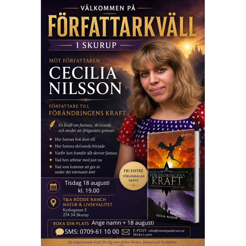 Författarkväll med Cecilia Nilsson i Skurup